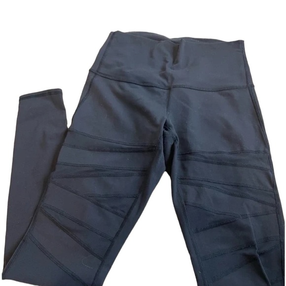 Lululemon Wunder Under legging High Rise*Tech Mesh 28" Black Yoga 2 lace inset - Picture 7 of 16